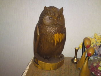 玄関にいつも座ってる フクロウ(^w^)