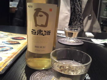 三次会で韓国のお酒(^_^)v