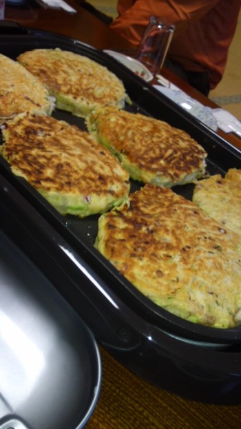 お好み焼きで