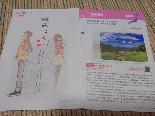 棚田カードをボランティア参加者に配りました!/石部の棚田@松崎町! 棚田カードをボランティア参加者に配りました!/石部の棚田@松崎町!
