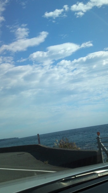 今日の海 車窓から