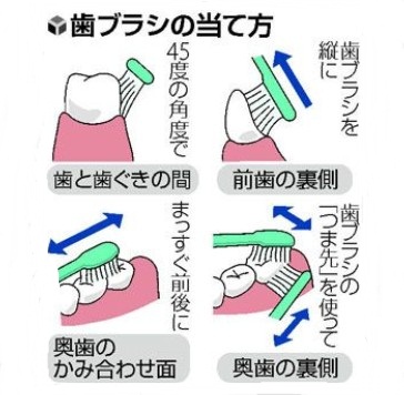 ブラシの当て方