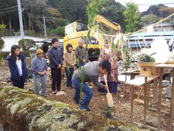 修善寺N邸は地鎮祭から地盤改良へ