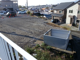 三島市川原ケ谷(株)まるくの社屋のくい打ち始まる