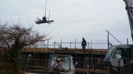 下田市爪木崎S邸の躯体工事進む