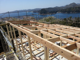 下田市爪木崎S邸は上棟しました