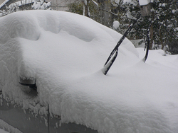 雪かき車が除雪中