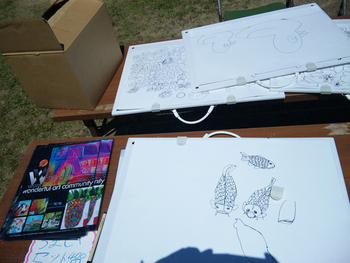 waC制作活動の様子--藤枝蓮華寺池公園 waC制作活動の様子--藤枝蓮華寺池公園