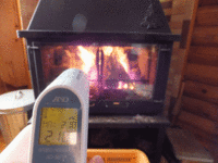 薪ストーブの炉内の温度を何度になっているか？