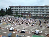 みしまし:三島市市立北上中の体育祭開催中です。