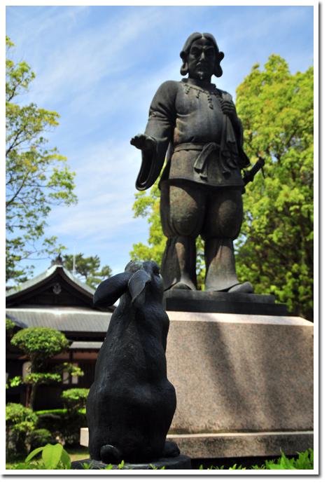 白ウサギの視線の先は