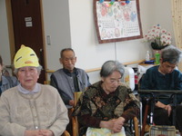 2人3脚の紙芝居と豆まき