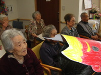 2人3脚の紙芝居と豆まき