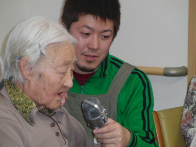 2人3脚の紙芝居と豆まき