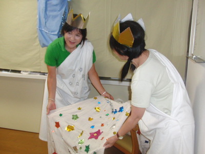 七夕祭りの寸劇で大盛り上がり、楽しみました☆