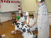 七夕祭りの寸劇で大盛り上がり、楽しみました☆