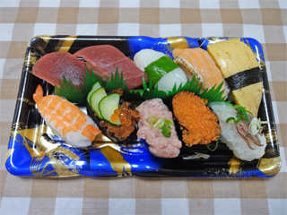 ランチ日記：にぎり寿司、大阪寿司