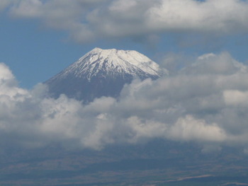 積雪の富士山
