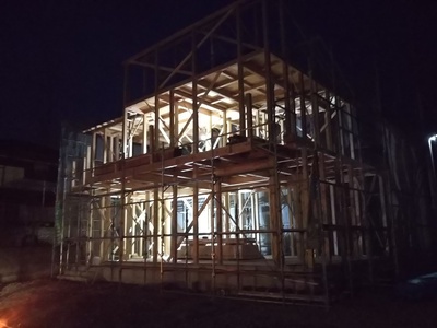 新築住宅 建て方初日 新築住宅 建て方初日