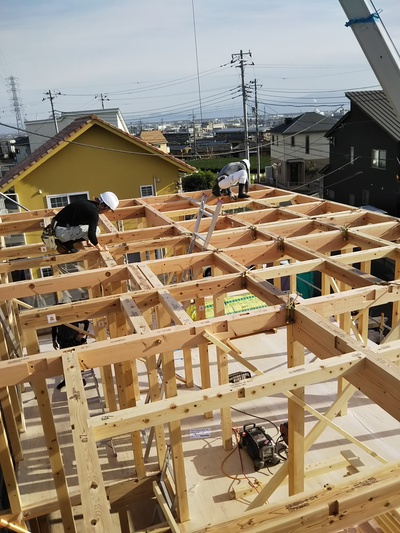 新築住宅 建て方初日 新築住宅 建て方初日