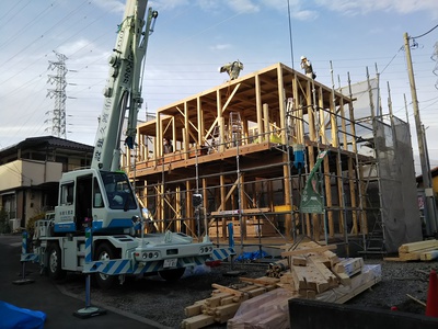 新築住宅 建て方初日 新築住宅 建て方初日