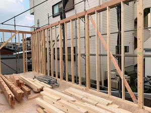 建て方の準備に火がついて 建て方の準備に火がついて