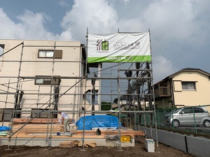 建て方の準備に火がついて 建て方の準備に火がついて