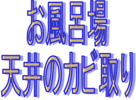 お風呂場天井のカビ取り