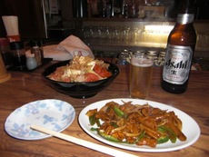夕食に