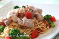 しゃぶしゃぶ肉とブロッコリーの冷製パスタ