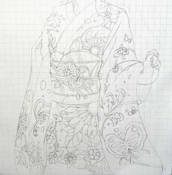 着物をデザインする あとりえbashi イラスト制作請負います