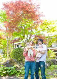 ご自宅の庭で赤ちゃんと一緒に写真を撮ろう！