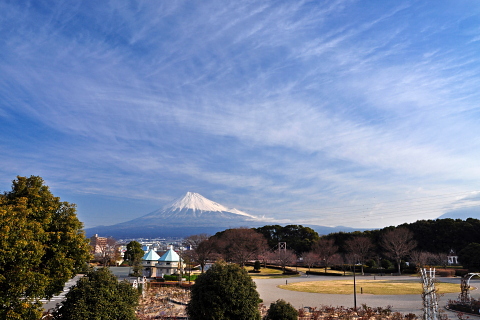 上空に広がる綺麗な薄雲