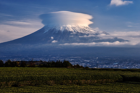 笠雲出現の富士山の日！