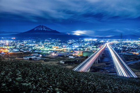 夜中の富士山