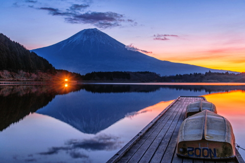 田貫湖からの夜明けの富士