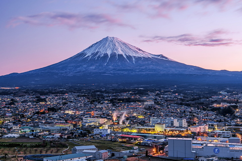 夜明け頃まで見えた富士山