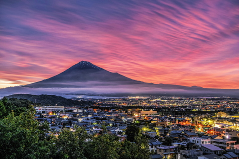 夜明けの絶景富士！