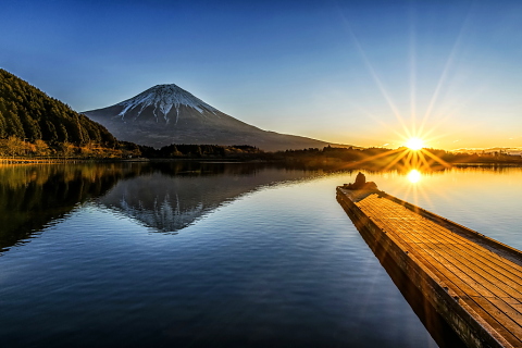 田貫湖からの富士山と日の出風景｜富士旬景