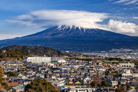 見応えある大きな笠雲