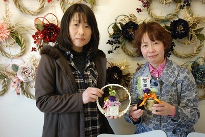 レッスン風景：「プリザdeお正月アレンジ」長泉町