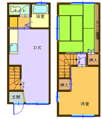 柚木駅近くの２ＤＫ賃貸アパート