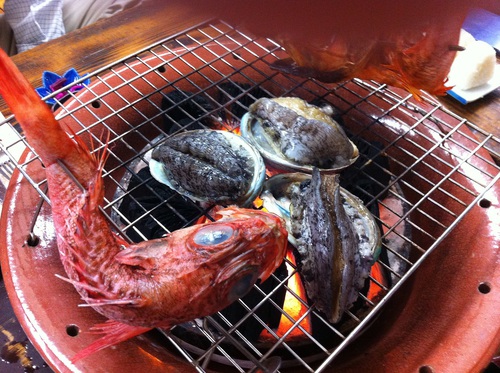 伊豆　北川温泉　星ホテル 海鮮炭火焼き