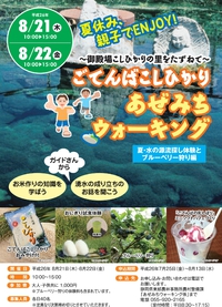 夏休み親子体験！ ごてんばこしひかりあぜみちウォーキング～水の源流探し体験とブルーベリー狩り編～☆