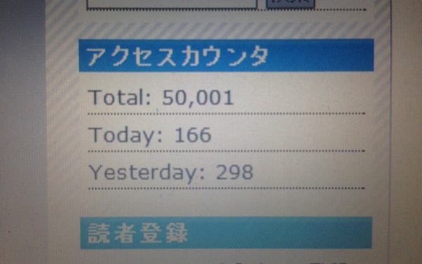 50,001pv.ゲットしました…（滝大冷汗