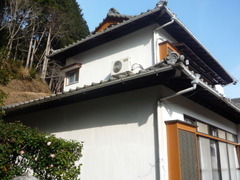 垂木の塗装、窓枠木部の塗装