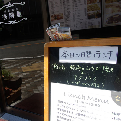 [本日]豚肉の生姜焼き＋アジフライ