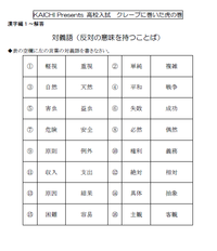 KAICHI Presents 高校入試　クレープに巻いた虎の巻　漢字編その1　解答