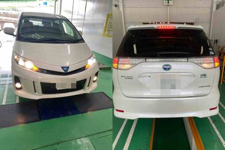 Ｈ27　トヨタ　エスティマ　ハイブリッド　安心点検（オイル、ガラスリペア）