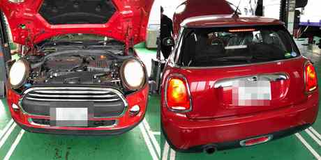 Ｈ26　ＢＭＷ　ＭＩＮＩ　1年点検（ディスクローター、ブレーキパッド、パッドセンサー、オイル）
